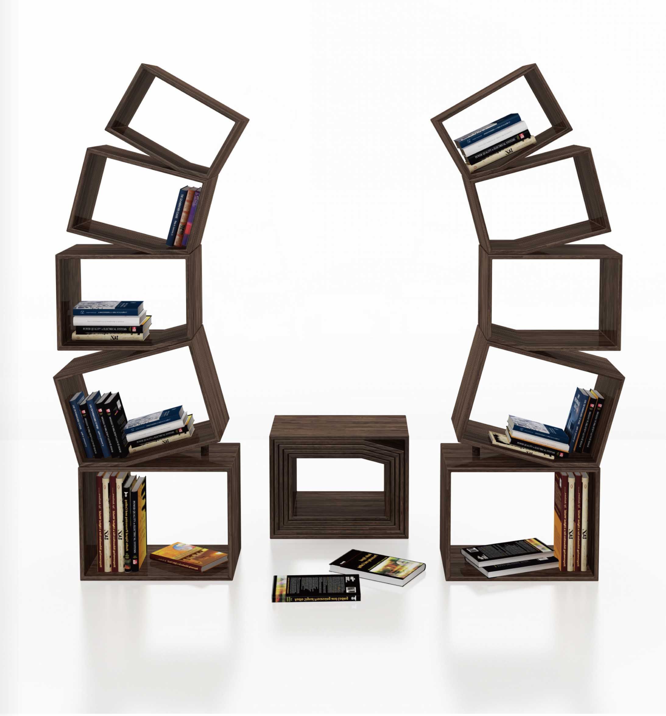 Bamboo Display Shelves Stacking Modern Shelf Rack