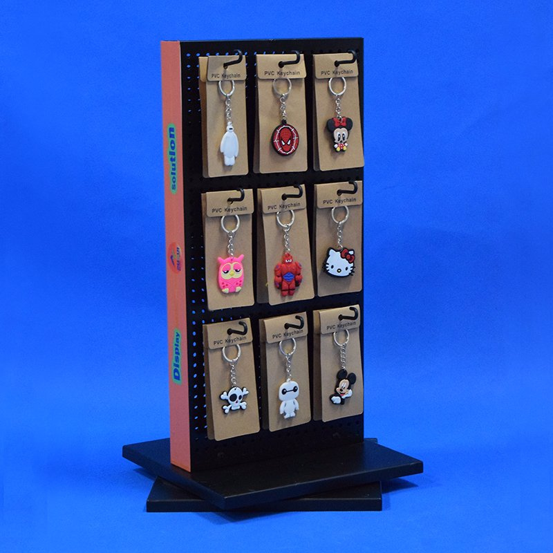 Counter Standing Univeral Steel Punched Plate Display Rack for Keyrings (PHD8010)