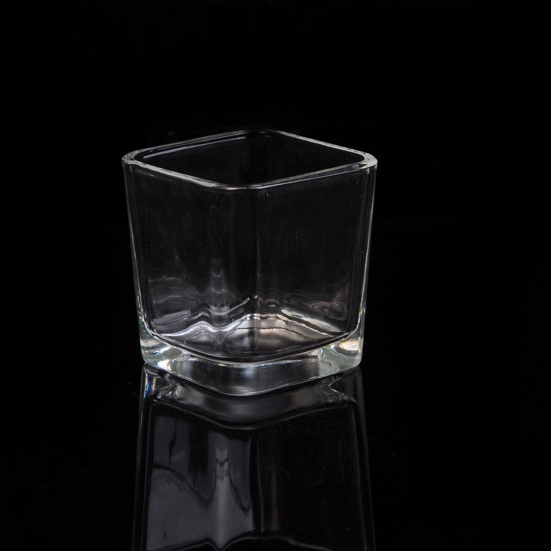 Wholesale Square Votive Glass Candle Holder with Thick Bottom