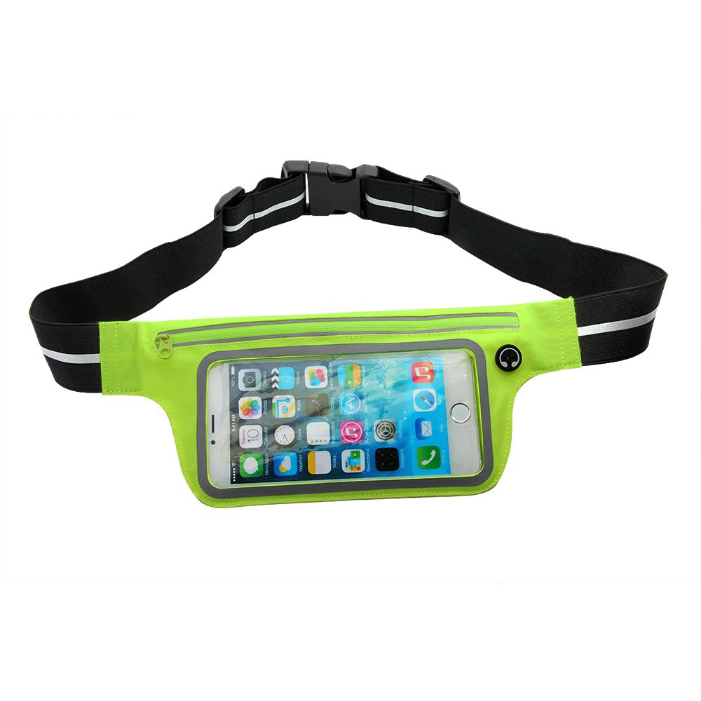 Comfortable Waterproof Reflective Running Belt Waist Pack-Fanny Pack Phone Holder for iPhone with PVC Window