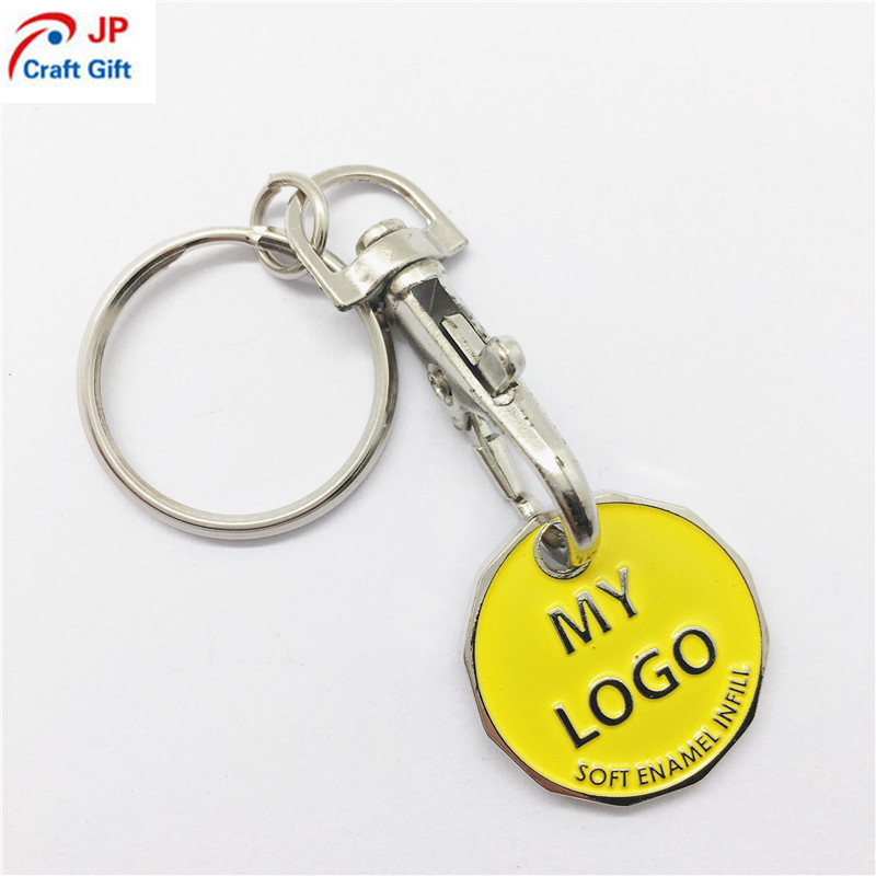 Zinc Alloy Die Casting Metal Key Chain Supermarket Trolley Token