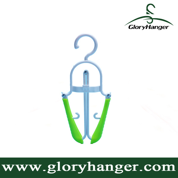 Plastic Foldable Travel Clothes Hanger with Anti-Slip Grooves