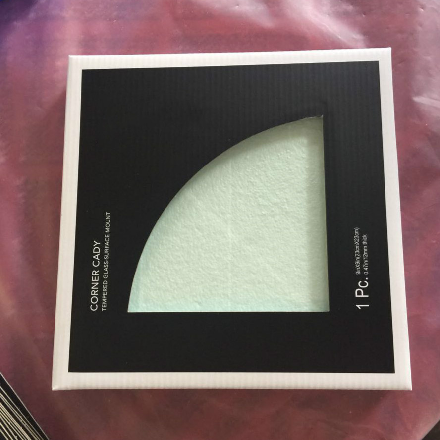 China 8mm 10mm 12mm Quarter Circle Tempered Glass Shelving with 1