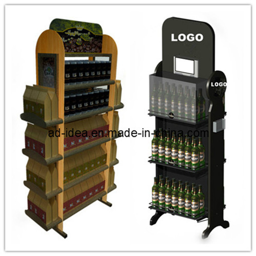 Supermarket Multi Tier MDF Bottle Display Rack