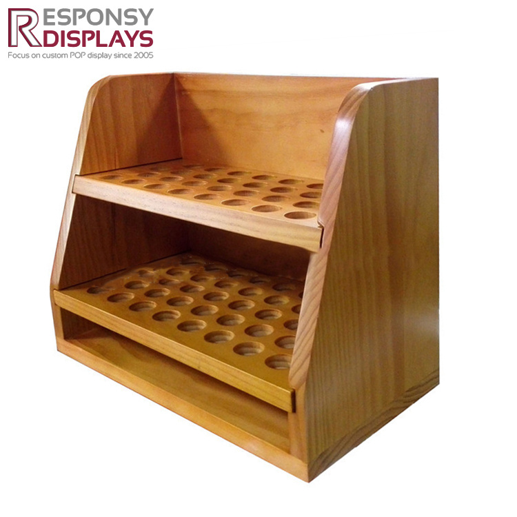 Counter Table Cosmetic Stand Wood Display Rack for Essential Oil