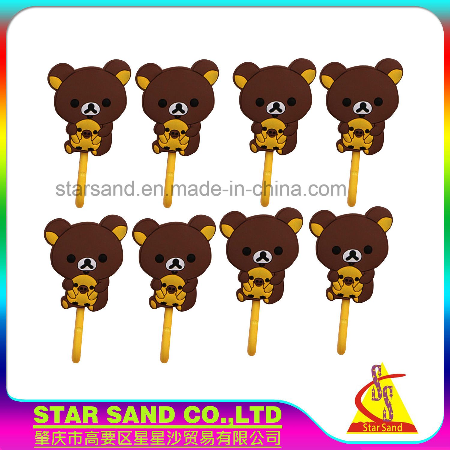 Animal Cartoon Designs Silicone Trouser Hangers with Metal Clips Decorated