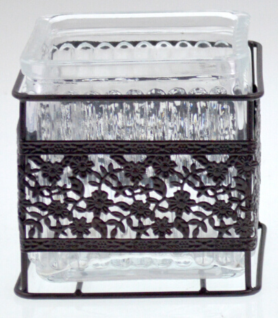 Quadrate Candle Holder with Metal Stand