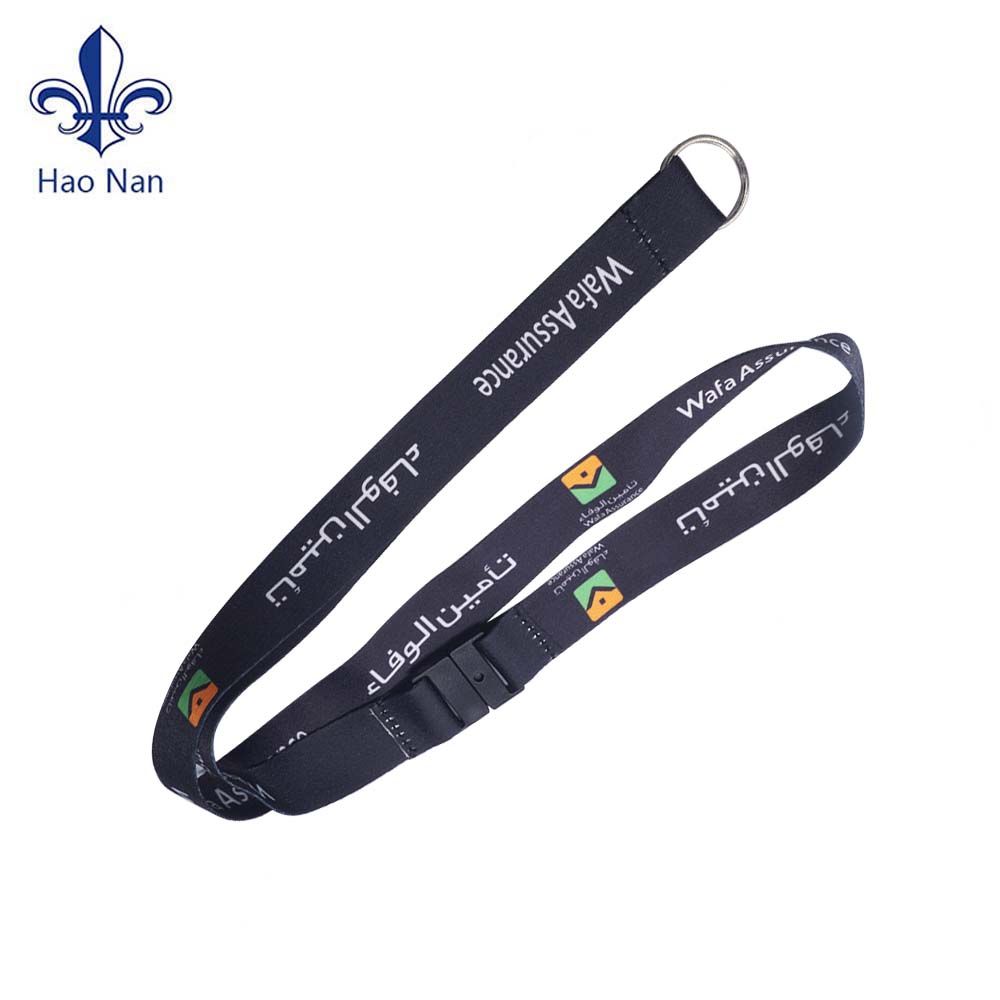 Black Polyester Sublimation Printing Event Promotion Neck Strap