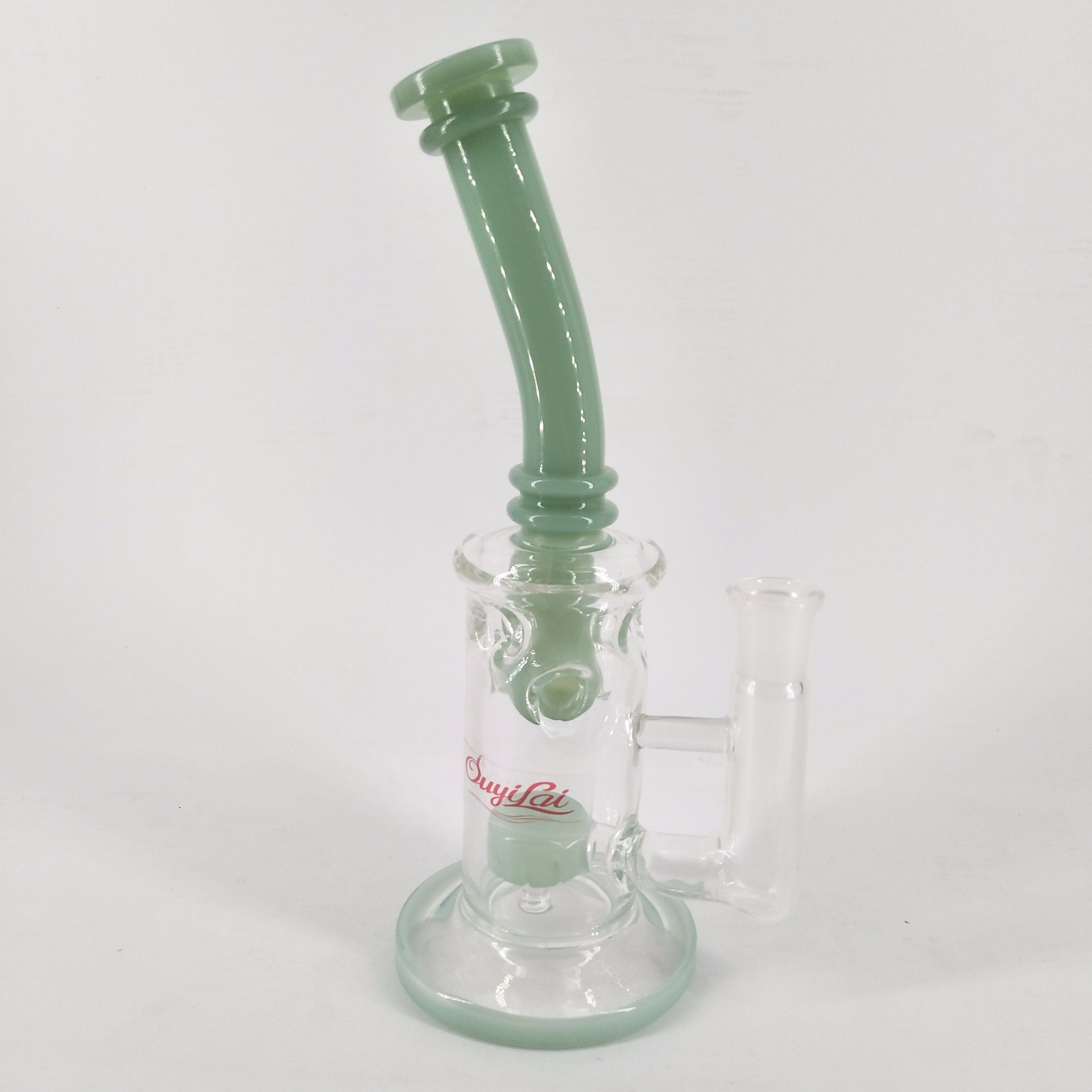 2018 Hot Sale Novel Design Bend Double Perc Glass Smoking Water Pipe Hookah 