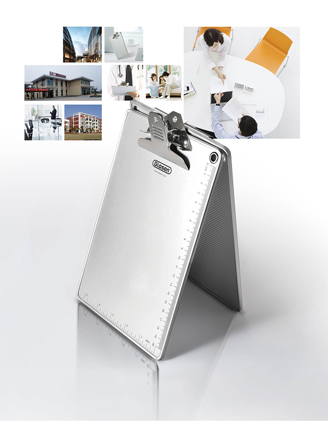 Standard A4 Aluminum Office Clipboard with Ruler Printed