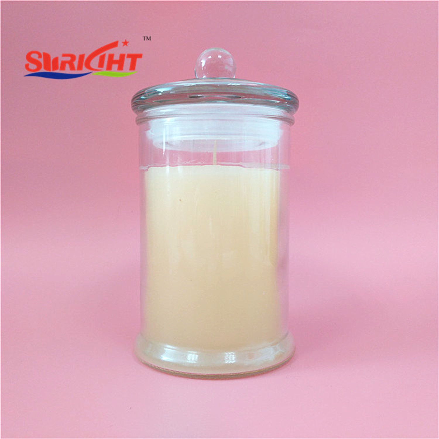 Glass Jar Candle with Glass Lid in Total White