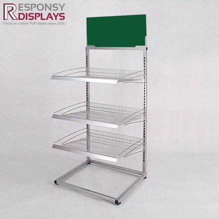 Retail Store Floor Iron Water Rack Metal Beverage Display Stand