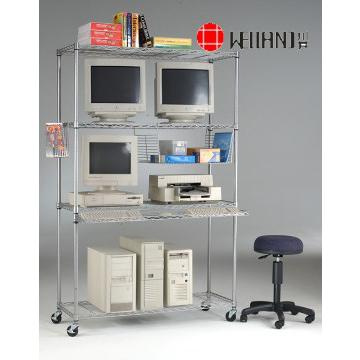 Adjustable Chrome Office Computer Storage Wire Rack