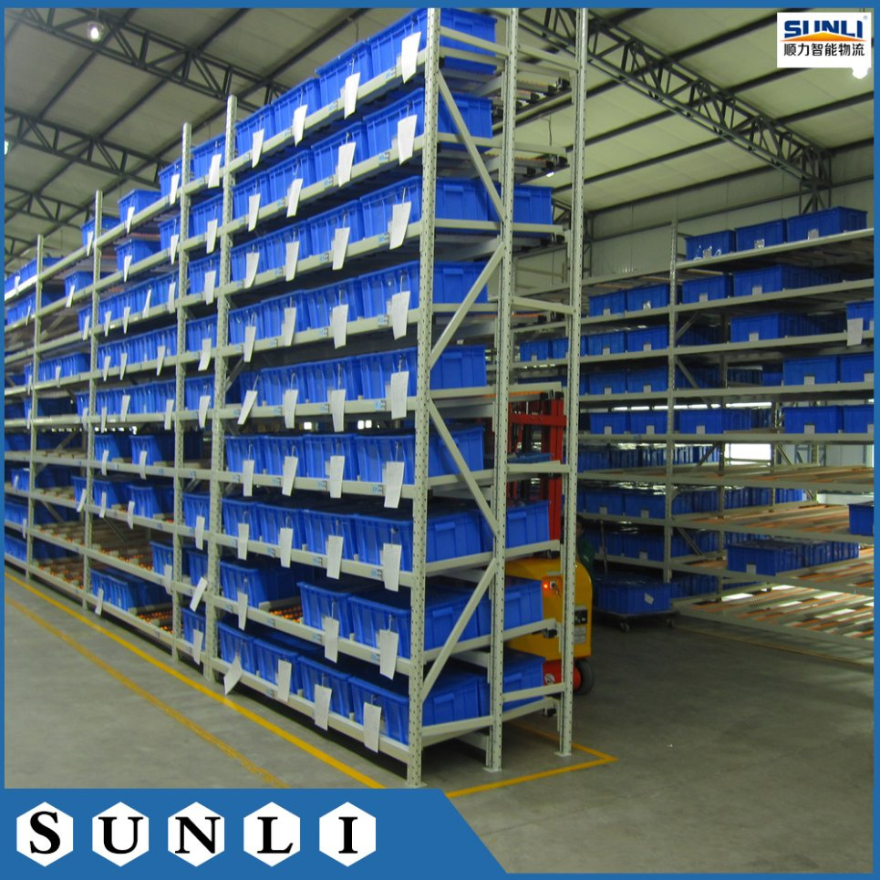 Warehouse Carton Flow Roller Gravity Slide Shelving