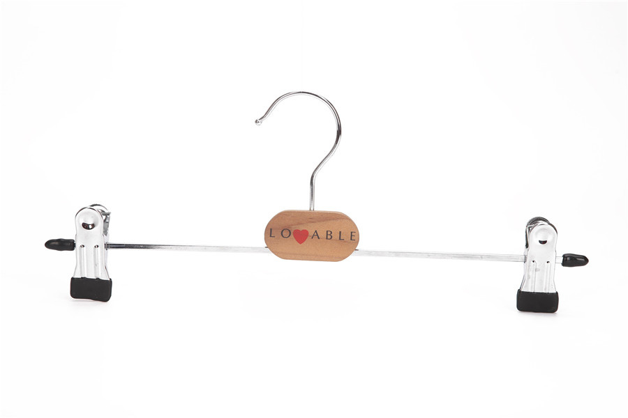 Slim Metal Hanger for Pants with Brand Logo