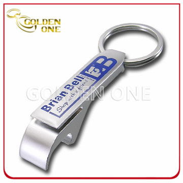 Custom Screen Printed Nickel Plated Metal Bottle Opener Keychain