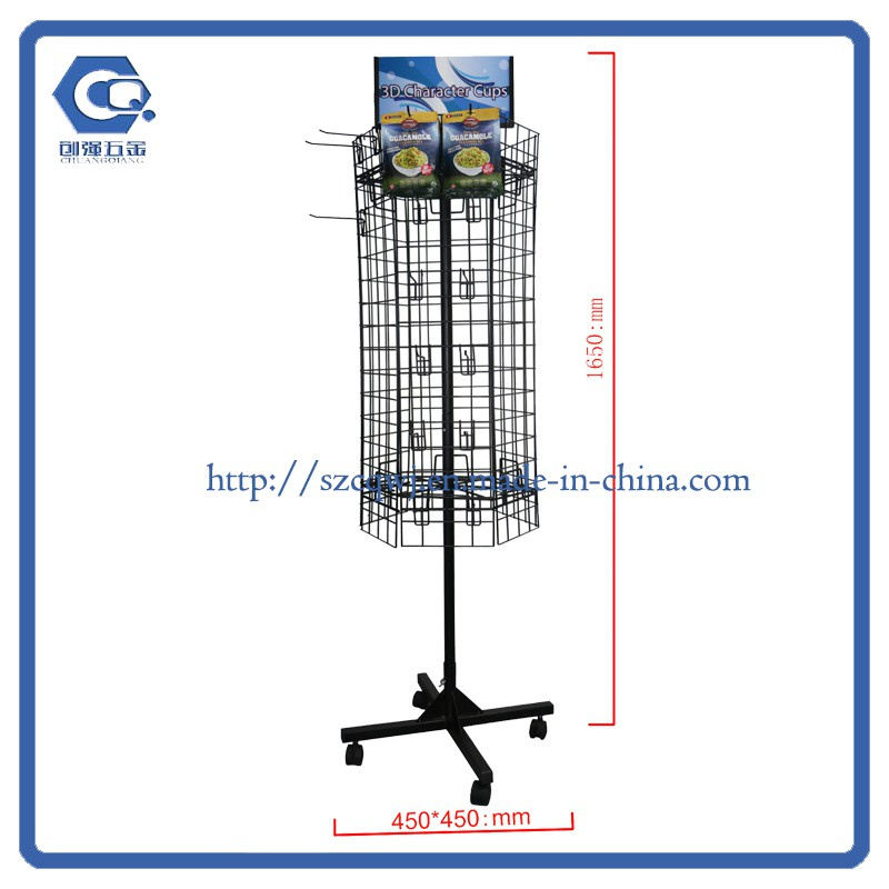 Metal 6 Sides Rotation Food Snack Clip Display Rack
