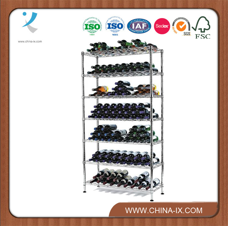 Floor Standing 7 Tier Stainless Steel Wine Rack