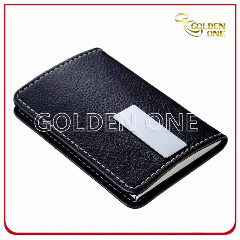 Promotion Gift Black Genuine Leather Name Card Holder