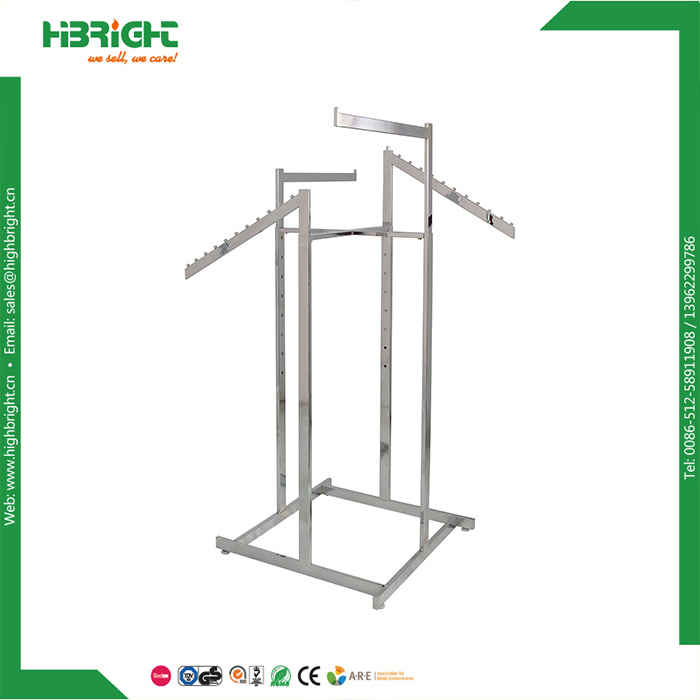 4-Arm Chrome Clothes Display Garment Racks