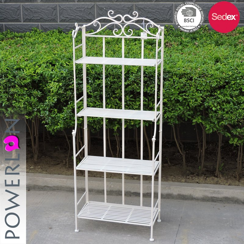 Wrought Iron Storage Tier Shelf 4-Tier Vintage Style