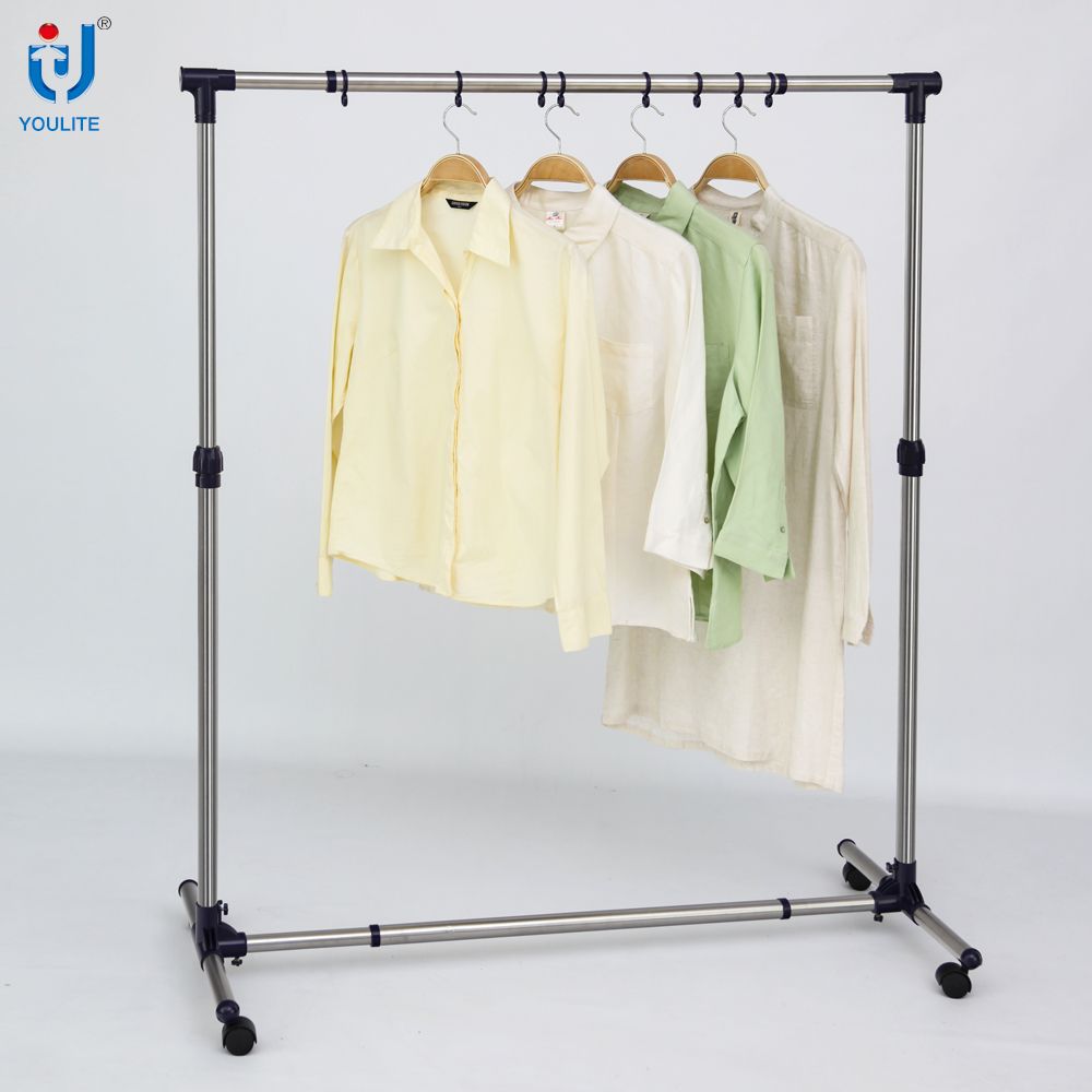 Stainless Steel Extendable Single Rod Telescopic Clothes Hanger Garment Rack