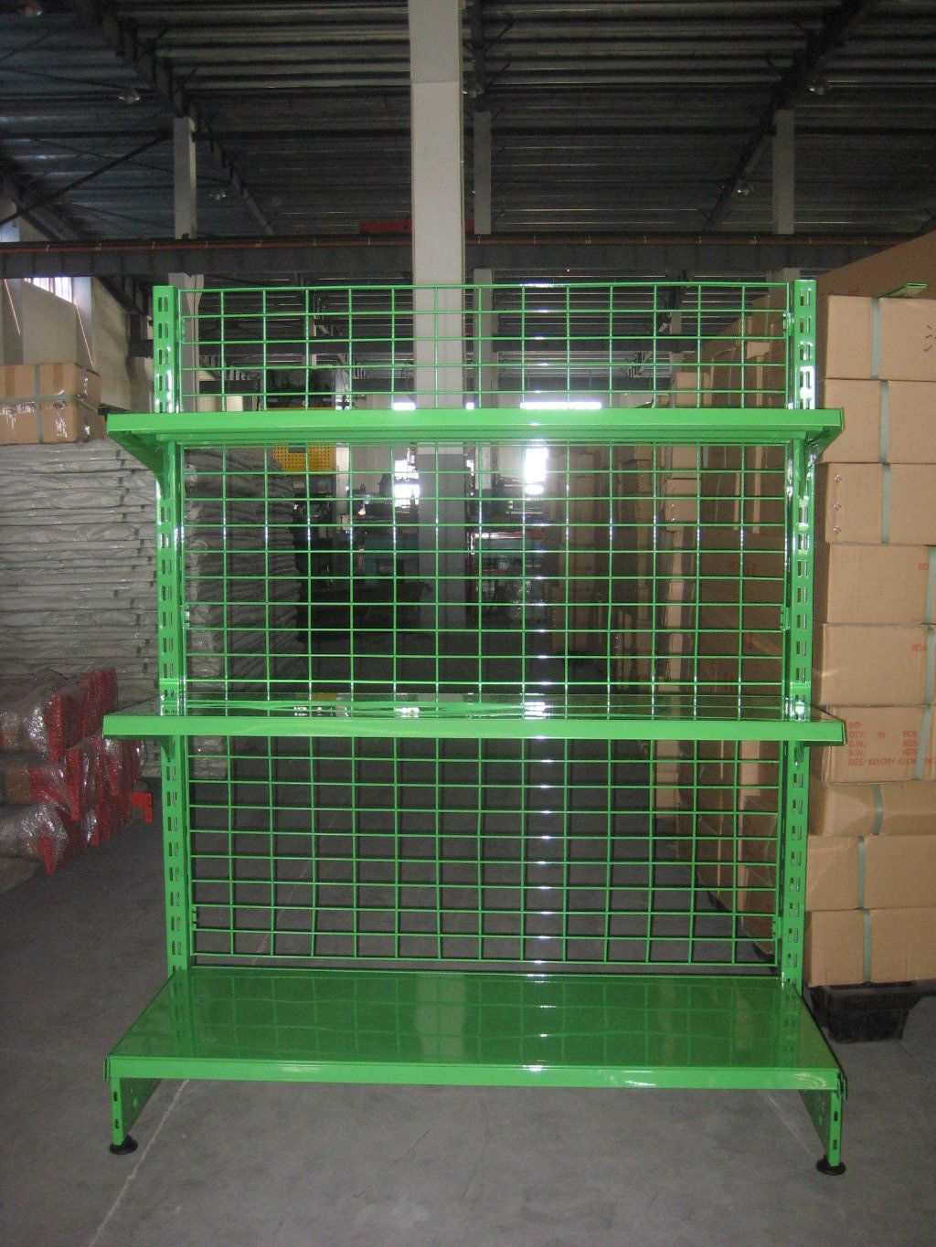 Green Single Sided Supermarket Shelf for Sale