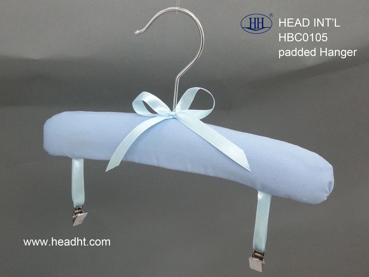 Cotton Hangers for Children Clothes Wmini Metal Clips, Kids Satin Padded Hanger Wholesale