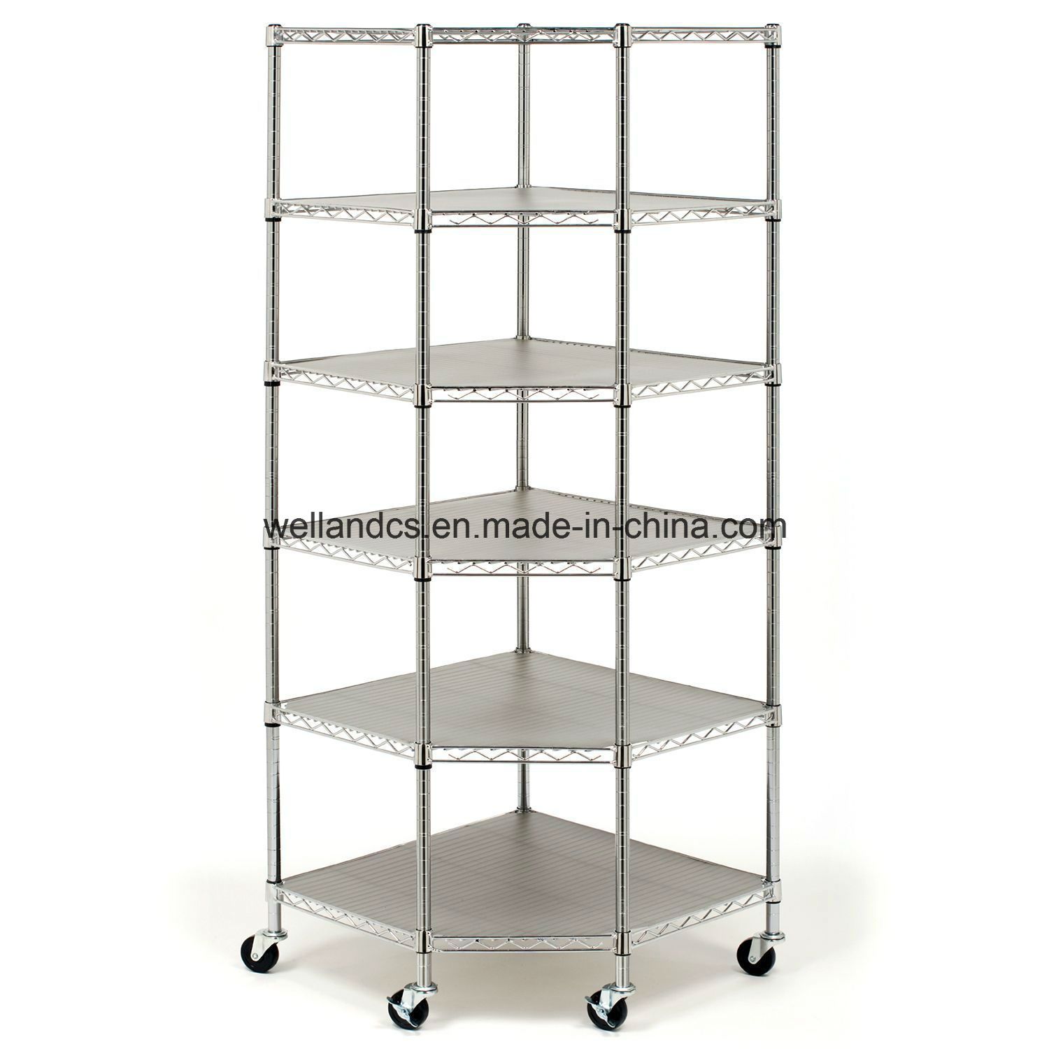 Heavy Duty Wire Steel 6-Tier Corner Shelf Garage Storage Shelving Rack