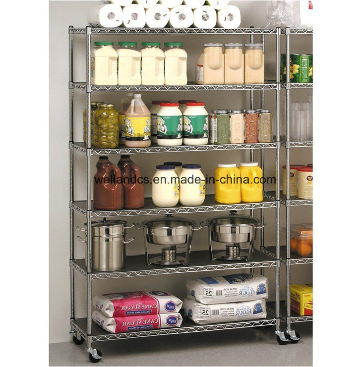 High-Capacity Commercial Restaurant Hotel Chrome Metal Display Rack