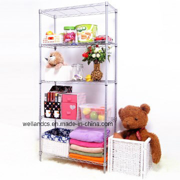 Assembly Metal Furniture Adjustable Chrome Wire Shelving Rack