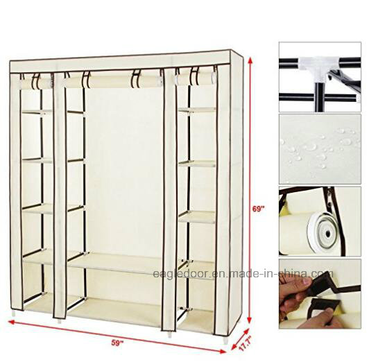 Modern Simple Wardrobe Household Fabric Folding Cloth Ward Storage Assembly King Size Reinforcement Combination Simple Wardrobe (FW-36L)