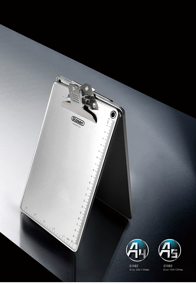Aluminum A4 Clipboard with Rulings Silver Color Butterfly Clip