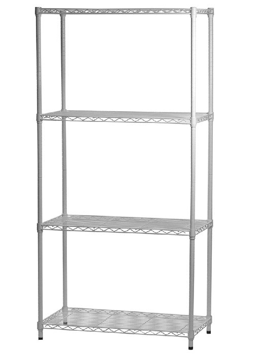 White Painted Wire Shelving with 4 Layers Shelves