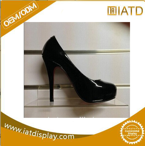 Custom Slotwall Clear Acrylic Magazine Shoe Display Holder