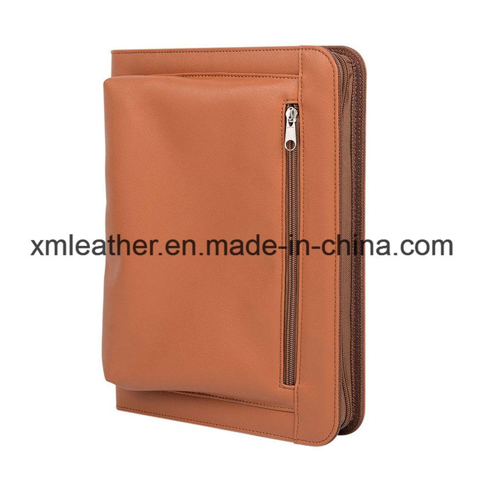 Zipper PU Compendium A4 Leather Conference Folder with Tablet Computer Case