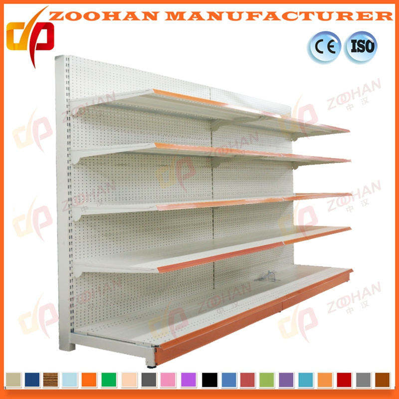 Metal Single Sided Punched Holes Supermarket Shelf Display Shelving (Zhs43)