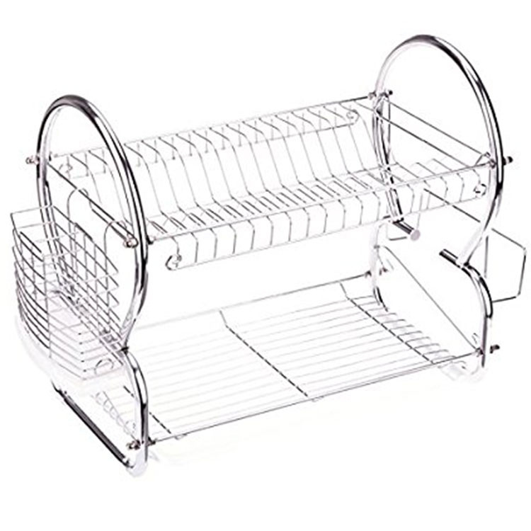 2 Tier Stainless Steel Dish Rack Cup Drying Rack
