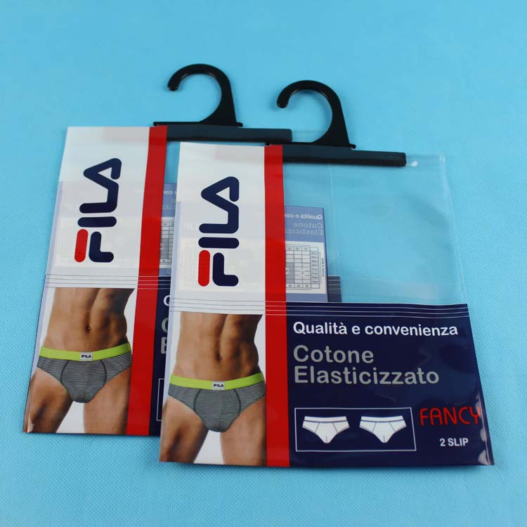 Custom Printed Garment Laminated Zip Plastic Poly Bag with Hanger