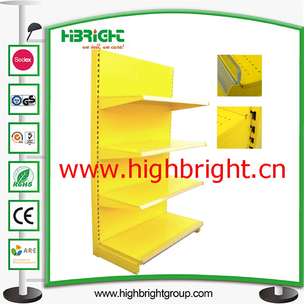 Single Side Wall Bay Rack Supermarket Gondola Shelves
