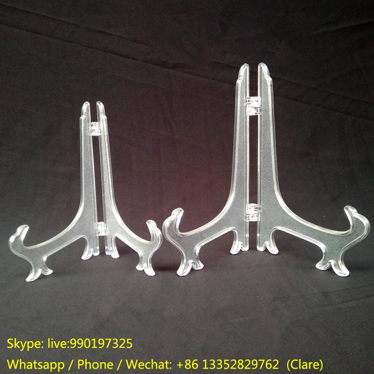 Different Size Clear Plastic Plate Display Rack