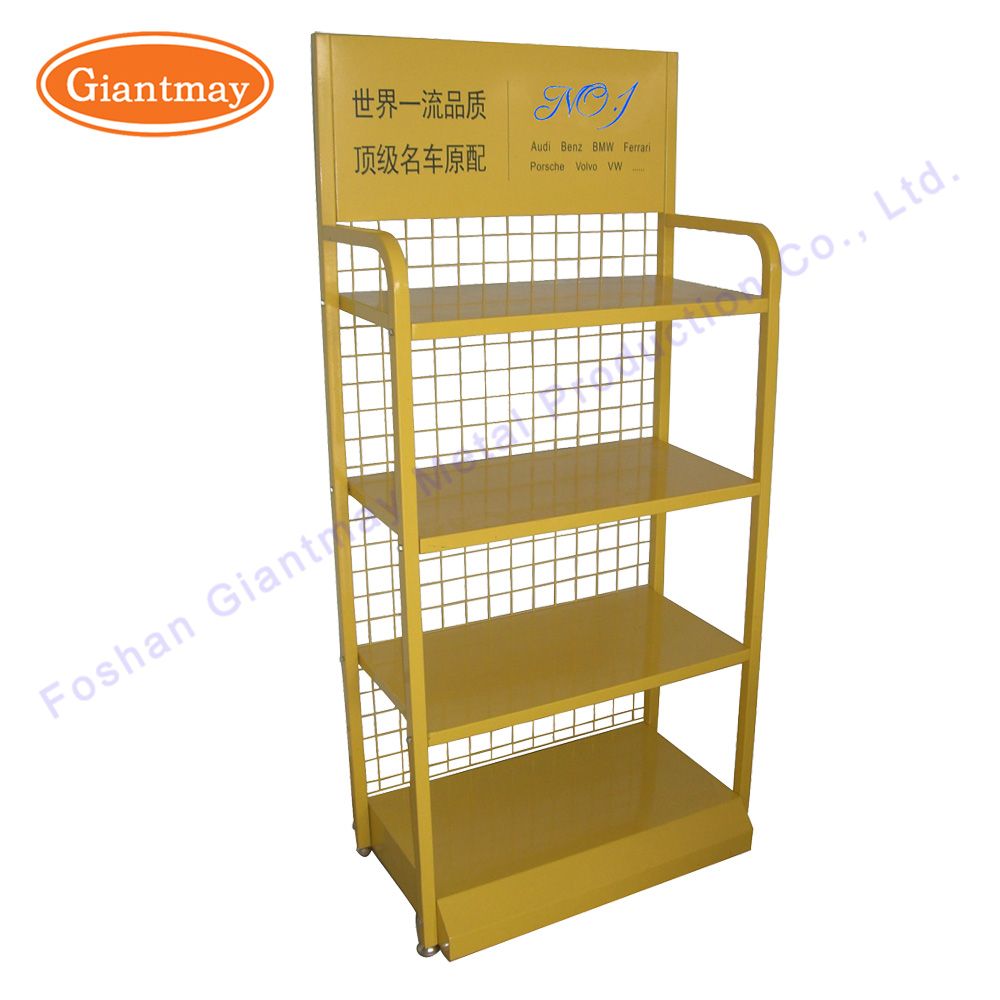 4 Layers Metal Car UPS Industrial Battery Storage Retail Display Rack