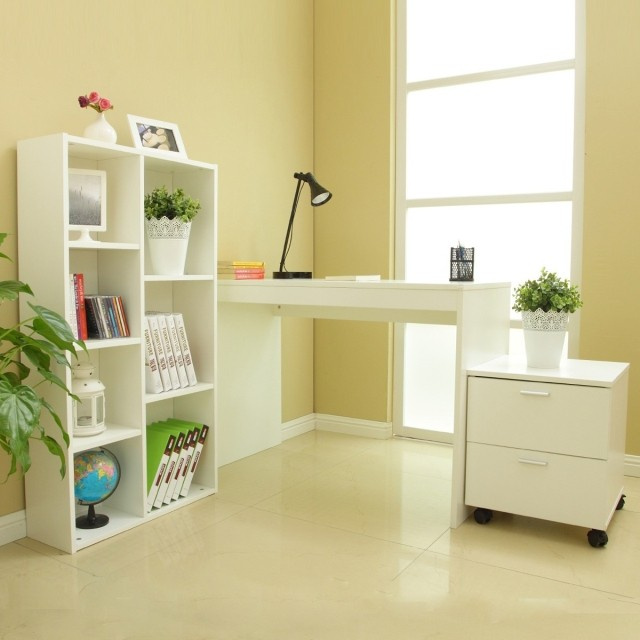 Tall Bookshelf Together with Desk