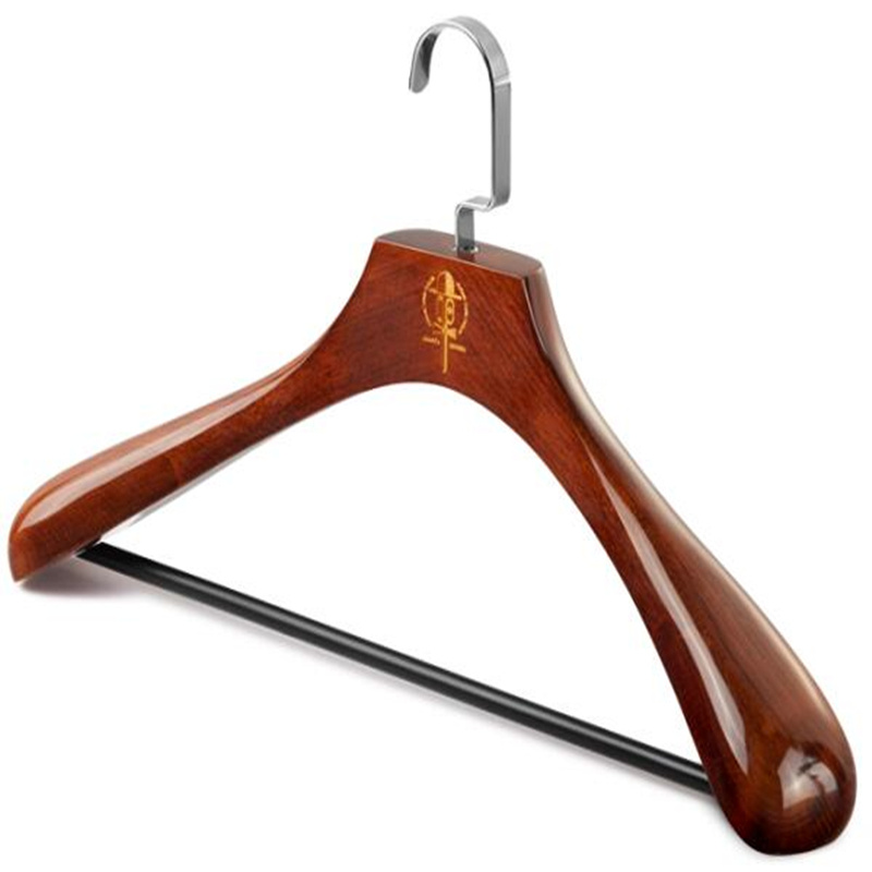 Luxury Men Wooden Hanger with Pants Bar