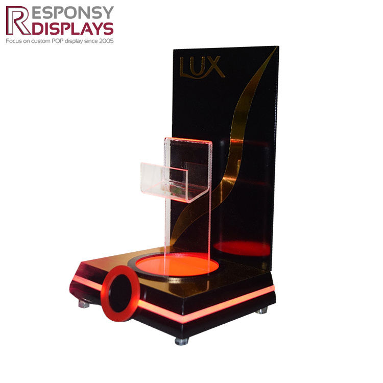 Pop LED Light Acrylic Hair Shampoo Display Racks