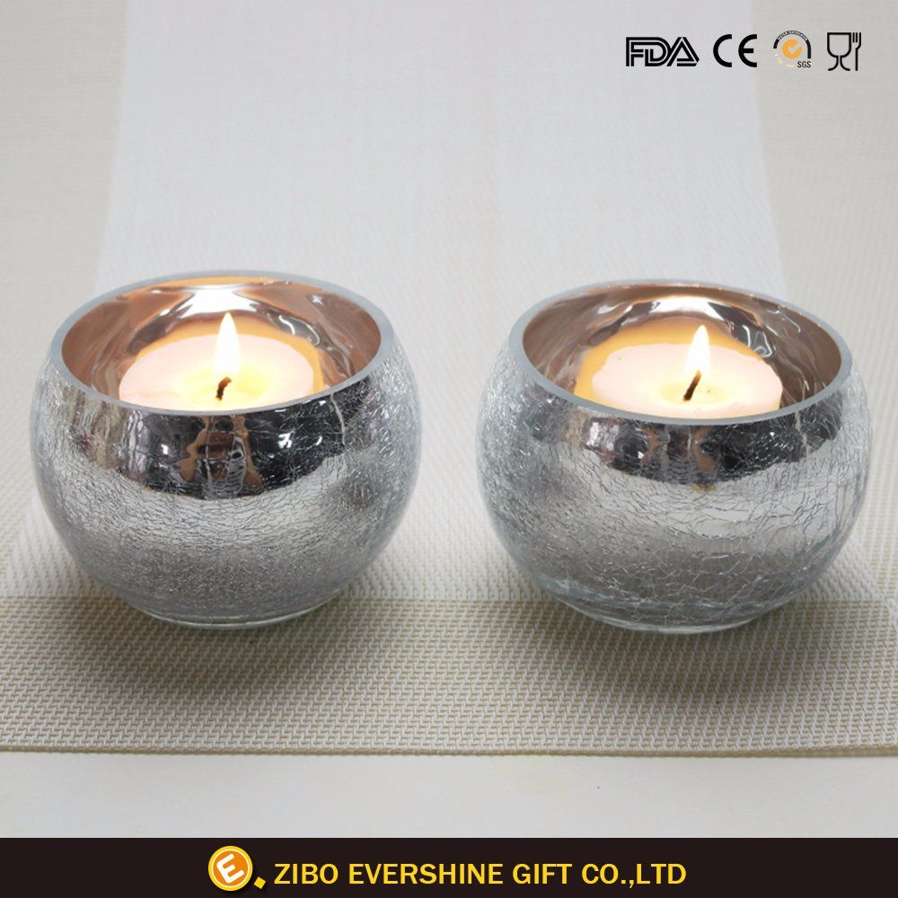 Crack Glass Votive Candle Holder