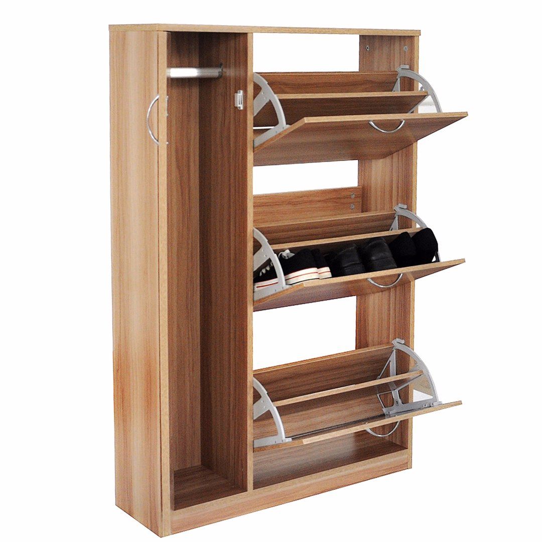 3 Tiers Shoe Rack Cabinet Stand Rack Wooden Shoe Cabinet