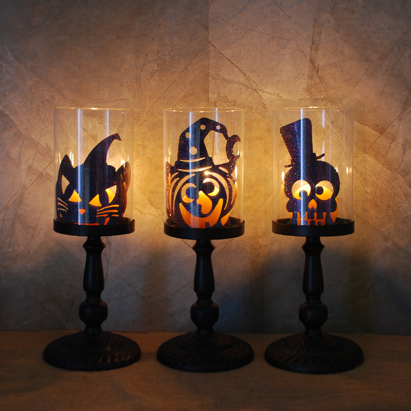 Halloween Decoration Pillar Candle Stick Holder