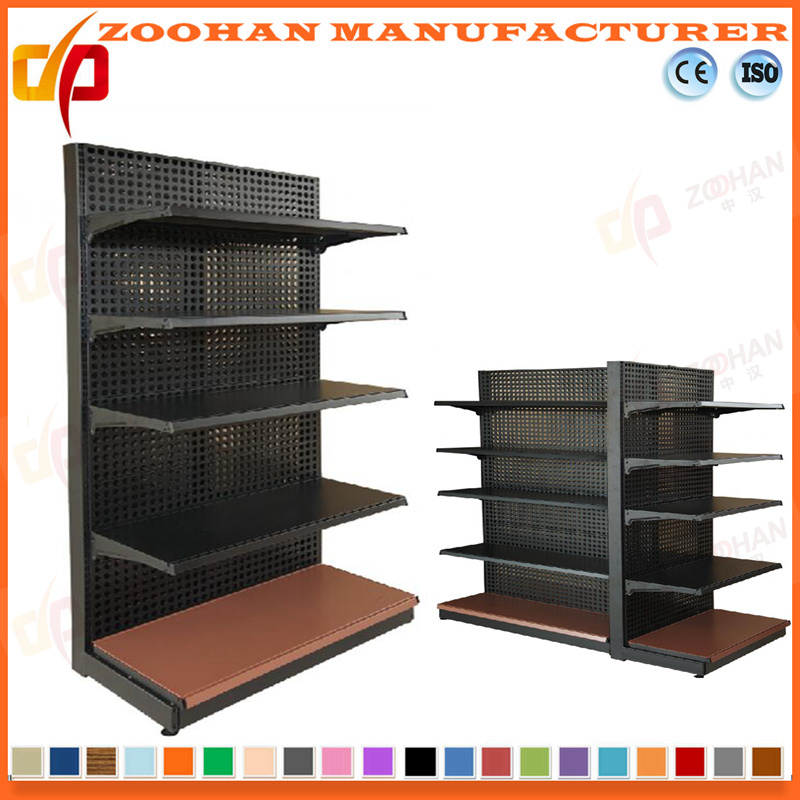Supermarket Single Side Hole Back Display Shelf (Zhs159)