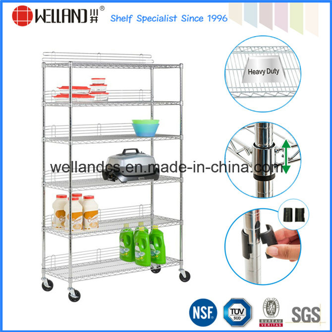 NSF Approval Heavy Duty Chrome Metal Display Shelf for Retail Store